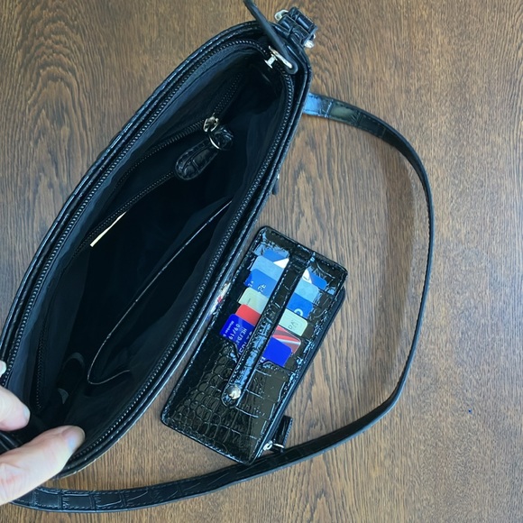 Giani Bernini crocodile look shoulder bag and matching wallet, perfect condition - Picture 9 of 11